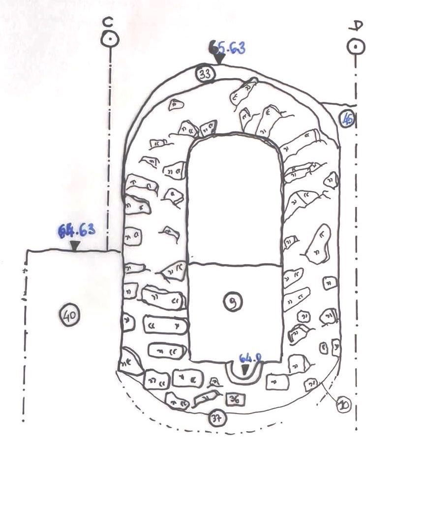 Via degli Aranci 37. Sezione del condotto (Archivio Sabap)